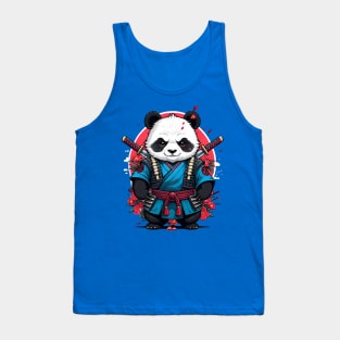 Japanese Samurai Panda Tattoo, Kawaii Ninja Panda Tank Top